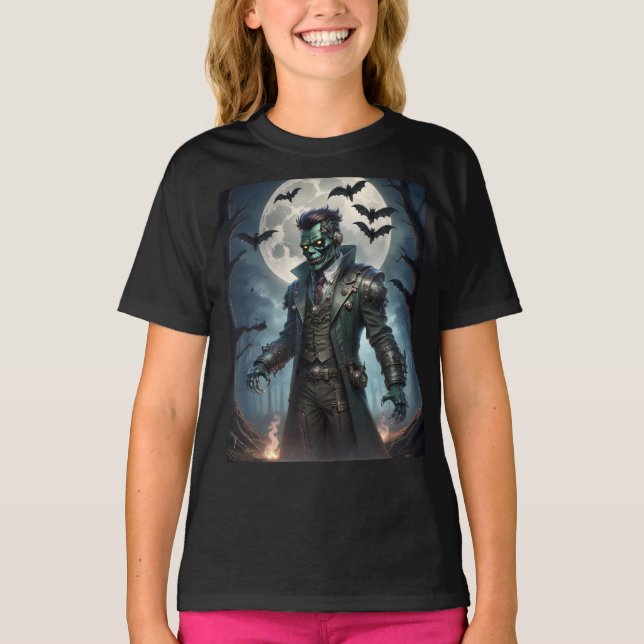 Halloween Steampunk Frankensteins monster T Shirt (Framsida)