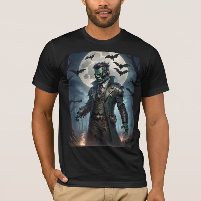 Halloween Steampunk Frankensteins monster T Shirt (Framsida)