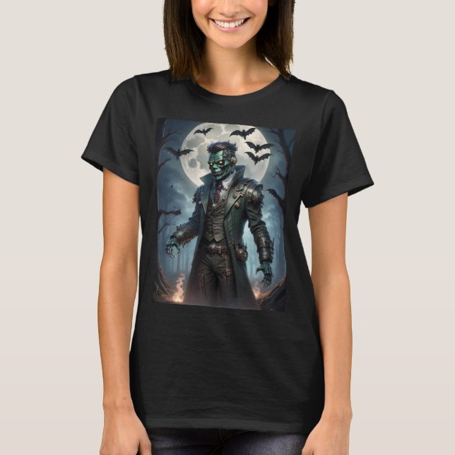 Halloween Steampunk Frankensteins monster T Shirt (Framsida)