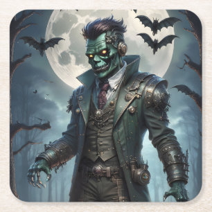 Halloween Steampunk Frankensteins monster Underlägg Papper Kvadrat