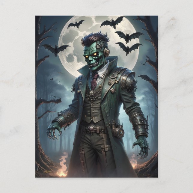 Halloween Steampunk Frankensteins monster Vykort (Framsida)