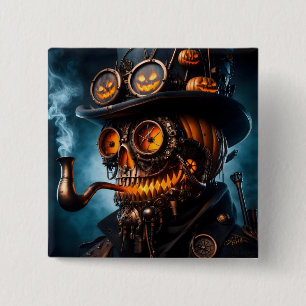 Halloween Steampunk Gotisk Jack-O-Lykt Knapp
