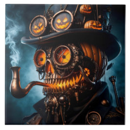 Halloween Steampunk Gotisk Jack-O-Lyktlampa Kakelplatta