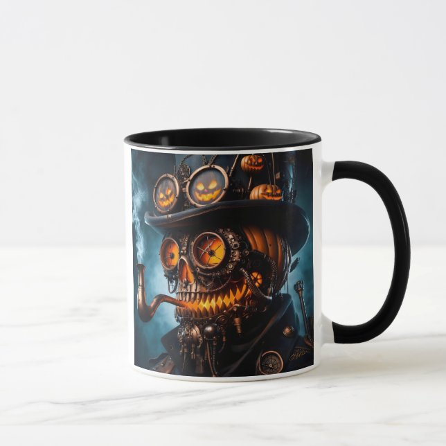 Halloween Steampunk Gotisk Jack-O-Lyktlampa Mugg (Höger)
