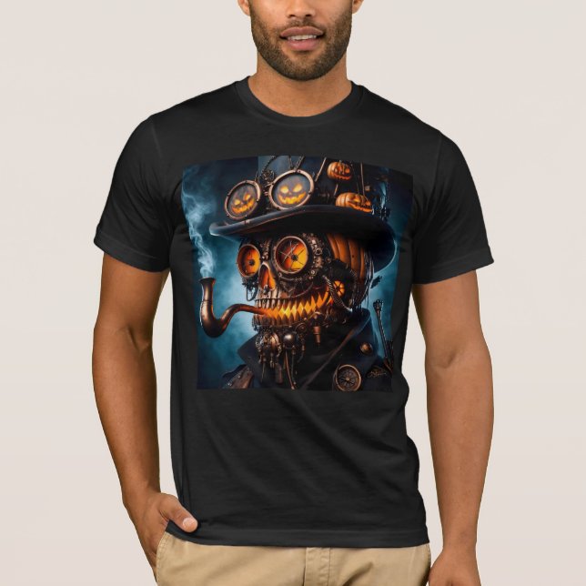 Halloween Steampunk Gotisk Jack-O-Lyktlampa T Shirt (Framsida)