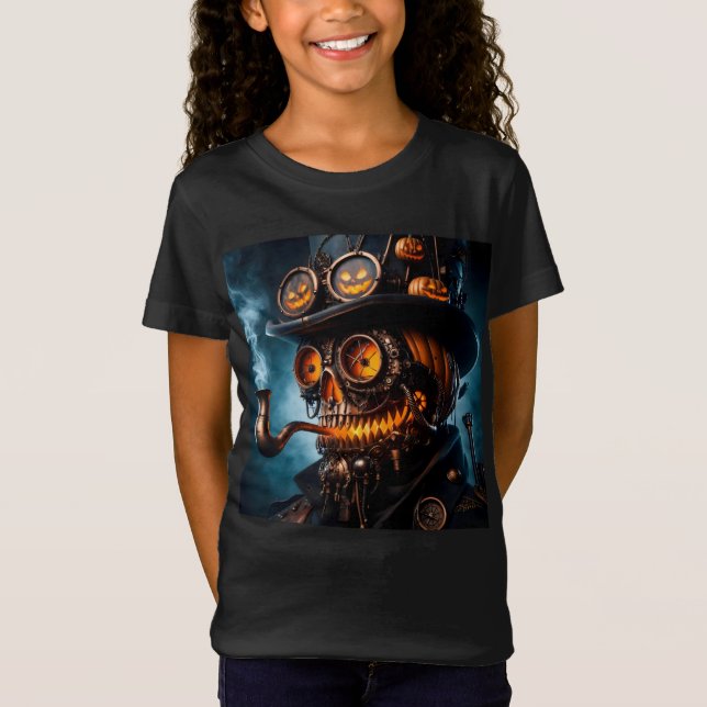 Halloween Steampunk Gotisk Jack-O-Lyktlampa T Shirt (Framsida)