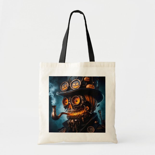 Halloween Steampunk Gotisk Jack-O-Lyktlampa Tygkasse (Framsidan)