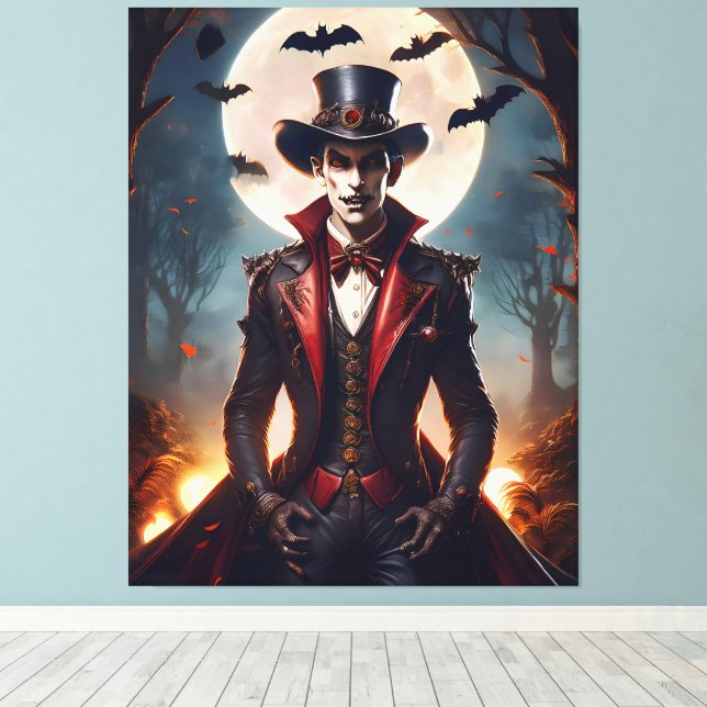 Halloween Steampunk Gotisk Zombie Vampire Canvastryck (Insitu (trägolv))