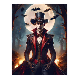 Halloween Steampunk Gotisk Zombie Vampire Fototryck