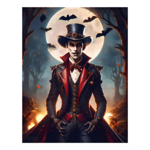 Halloween Steampunk Gotisk Zombie Vampire Fototryck