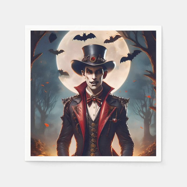 Halloween Steampunk Gotisk Zombie Vampire Pappersservett (Framsidan)