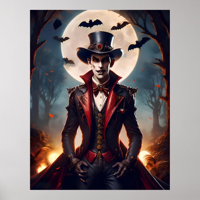 Halloween Steampunk Gotisk Zombie Vampire Poster (Framsidan)