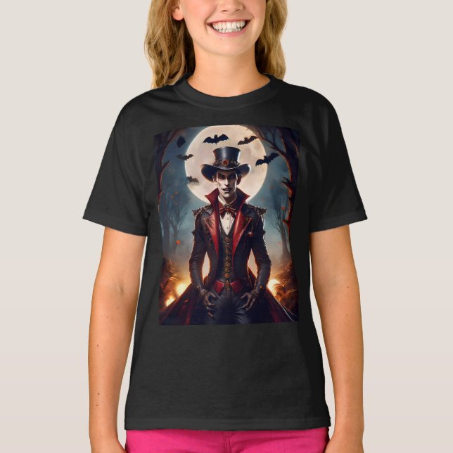 Halloween Steampunk Gotisk Zombie Vampire T Shirt (Framsida)