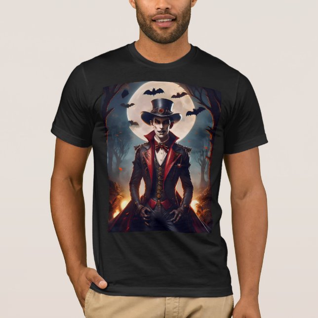 Halloween Steampunk Gotisk Zombie Vampire T Shirt (Framsida)