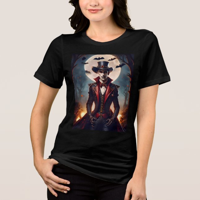 Halloween Steampunk Gotisk Zombie Vampire T Shirt (Framsida)