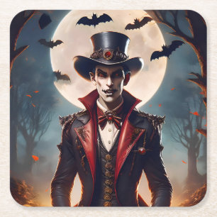 Halloween Steampunk Gotisk Zombie Vampire Underlägg Papper Kvadrat