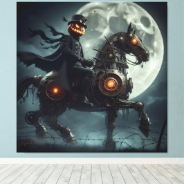 Halloween Steampunk Huvudlös Ryttare Canvastryck