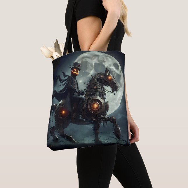 Halloween Steampunk Huvudlös Ryttare Tygkasse (Närbild)