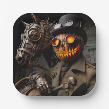 Halloween Steampunk Jack-O-Lantern Horseman