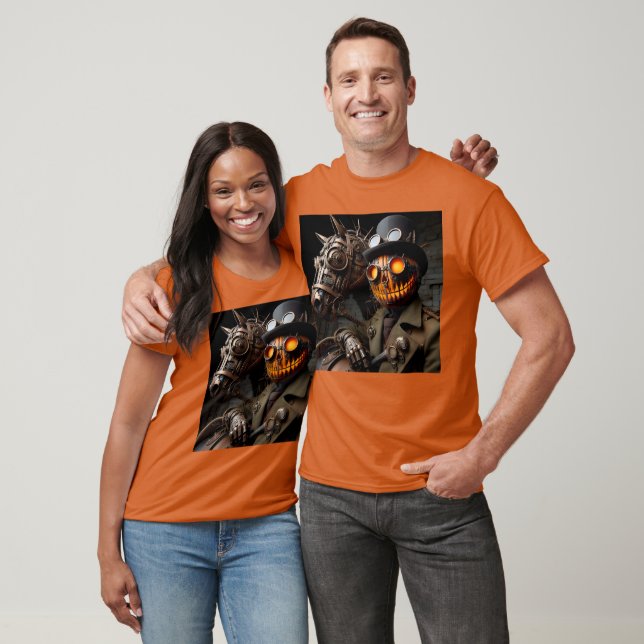Halloween Steampunk Jack-O-Lantern Horseman T Shirt (Unisex)