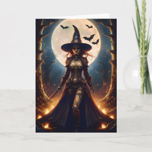 Halloween Steampunk Skogshäxa Kort