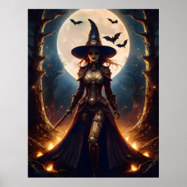 Halloween Steampunk Skogshäxa Poster