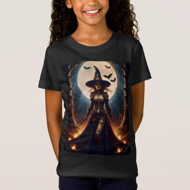 Halloween Steampunk Skogshäxa T Shirt (Framsida)
