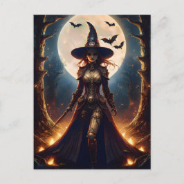 Halloween Steampunk Skogshäxa Vykort