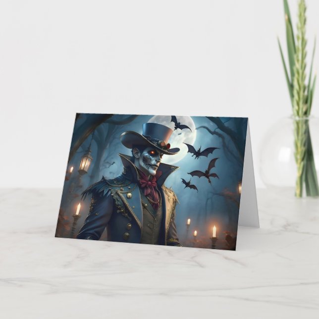 Halloween Steampunk Southern gentleman Zombie Kort (Framsida)