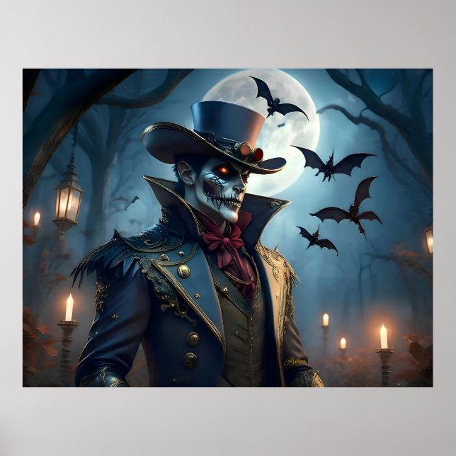 Halloween Steampunk Southern gentleman Zombie Poster (Framsidan)