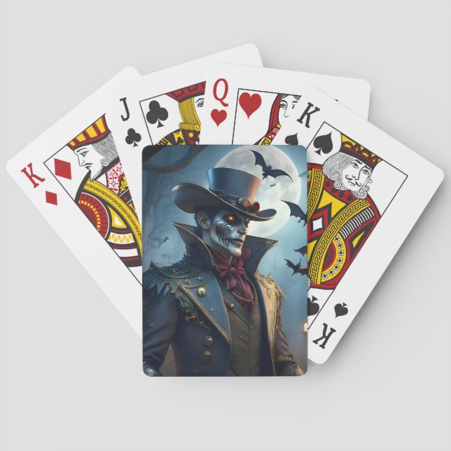 Halloween Steampunk Southern Gothic Zombie Casinokort (Baksidan)