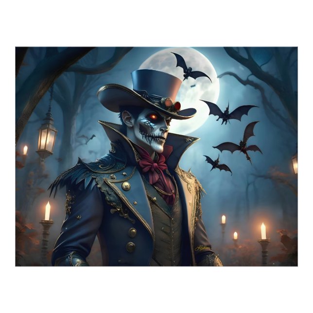 Halloween Steampunk Southern Gothic Zombie Fototryck (Framsidan)