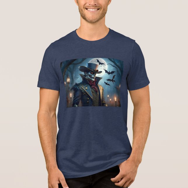 Halloween Steampunk Southern Gothic Zombie T Shirt (Framsida)