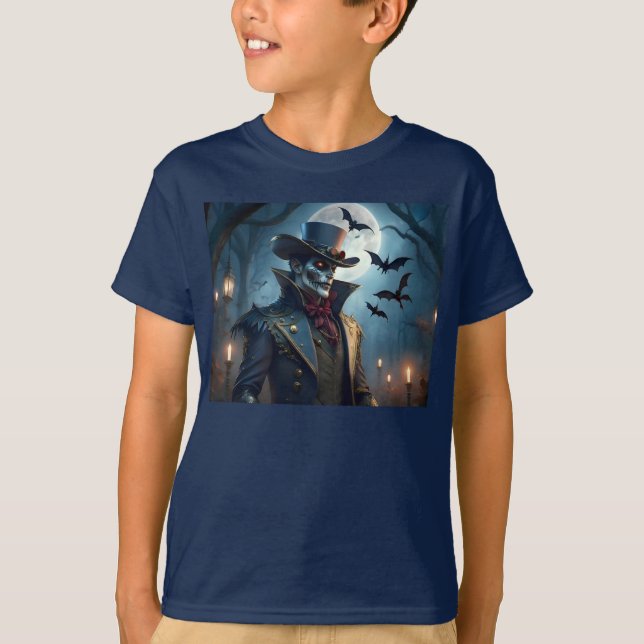 Halloween Steampunk Southern Gothic Zombie T Shirt (Framsida)