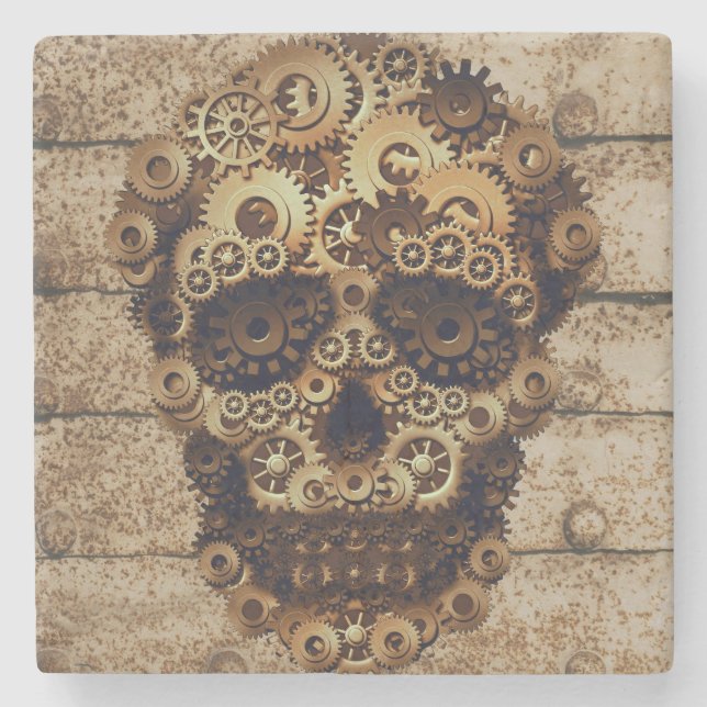 Halloween Steampunk Stone Underlägg (Framsidan)