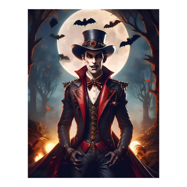 Halloween Steampunk Vampire Zombie Fototryck (Framsidan)