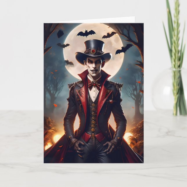 Halloween Steampunk Vampire Zombie Kort (Framsida)