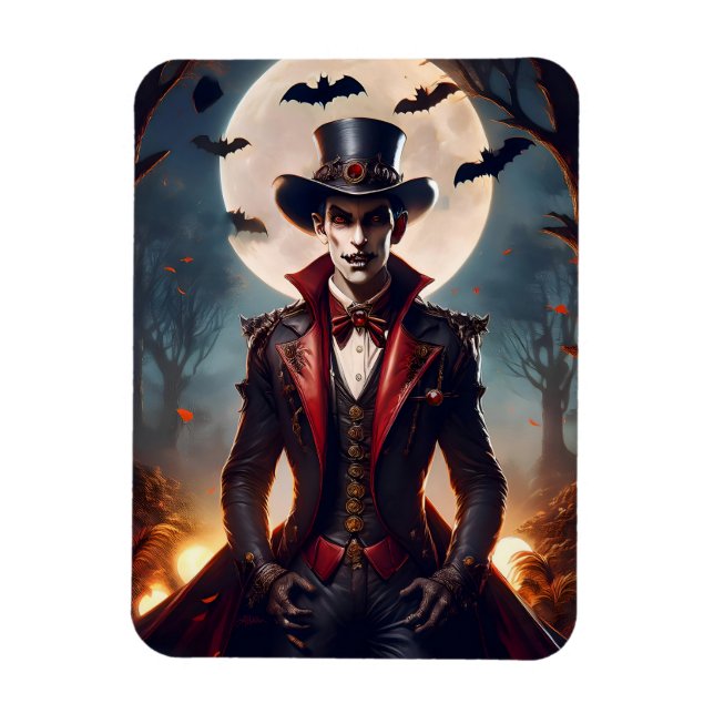 Halloween Steampunk Vampire Zombie Magnet (Vertikal)