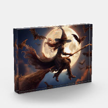 Halloween Steampunk Witch Moonlight Flight