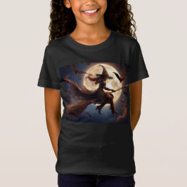 Halloween Steampunk Witch Moonlight Flight T Shirt