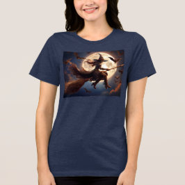 Halloween Steampunk Witch Moonlight Flight T Shirt