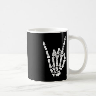 Halloween Sten Hand Sign Skeleton Rock N Roll Symb Kaffemugg