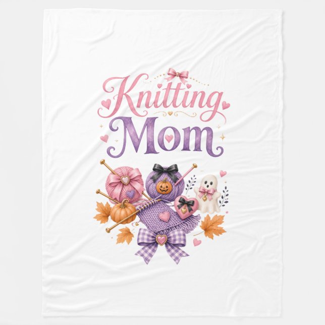 Halloween Stickande Mamma - Flanellfilt Fleecefilt (Framsidan)