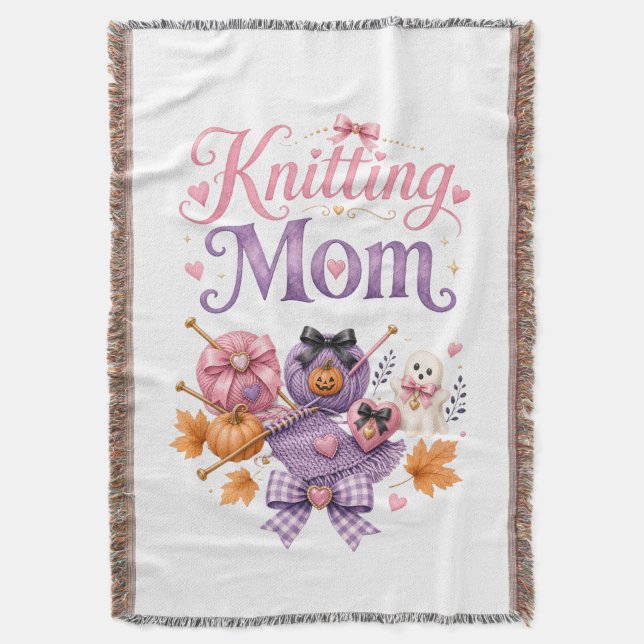 Halloween Stickande Mamma - Kastfilt Filt (Framsidan Vertikal)
