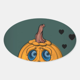 Halloween Sticker Ovalt Klistermärke