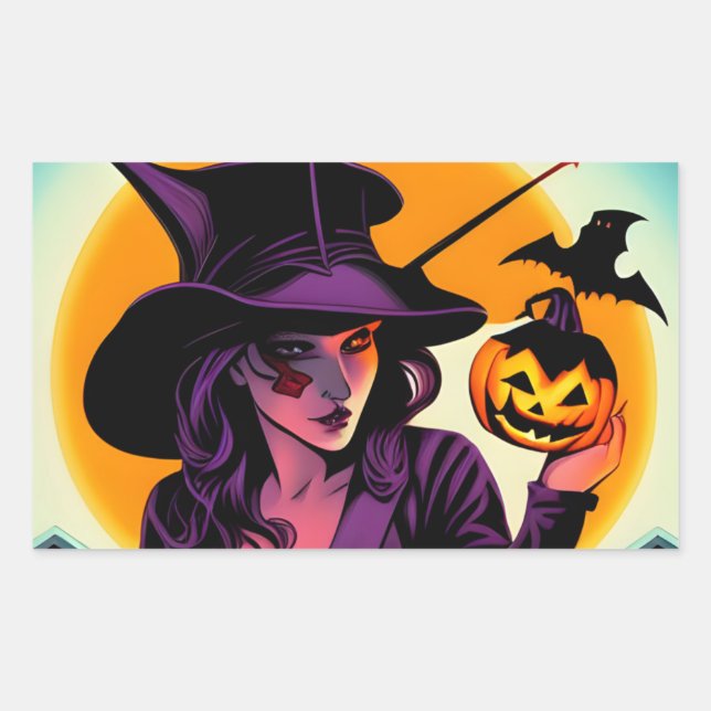 Halloween Sticker Rektangulärt Klistermärke (Framsida)