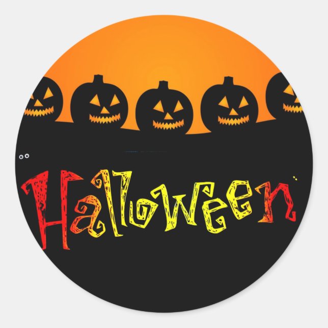 Halloween Sticker Runt Klistermärke (Framsida)