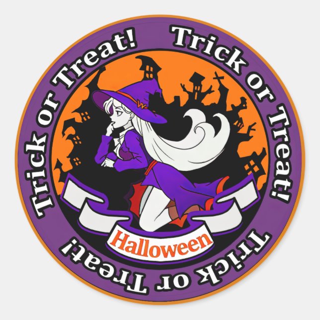 HALLOWEEN  sticker Runt Klistermärke (Framsida)