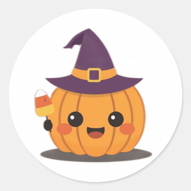 Halloween sticker  runt klistermärke (Framsida)
