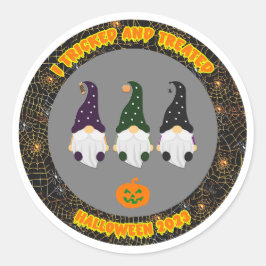 Halloween Sticker, tricksad och behandlad Runt Klistermärke